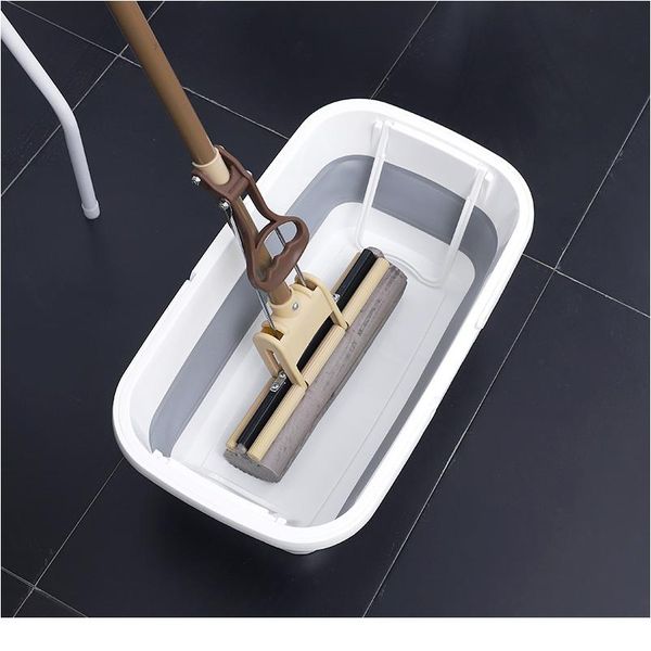 

foldable floor lazy mop bucket space saver collapsible portable bucket with handle wash basin big capicity household mo bbyopa