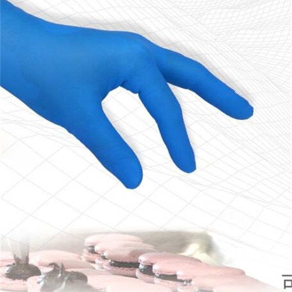 

safety 100pcs/box oil ammex blue acid disposable resistant nitrile rubber for home food laboratory cleaning use work gloves