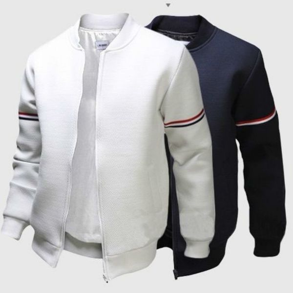 

Mens Designer Jackets Pure Color Stand Collar Ribbon Decoration Long Sleeve Slim Fit Fashion Spring Cotton Essentials Coat, Black;brown