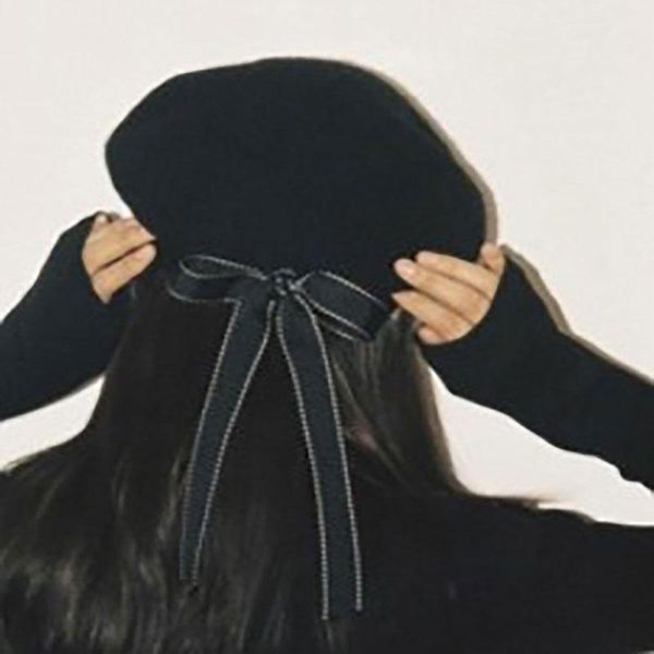 

women winter warm hat fashion bow beret soft elegant berets, Blue;gray