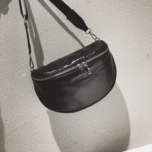 

waist bags 2021 korean fashion trendy chest bag wide shoulder strap solid color soft face messenger female1