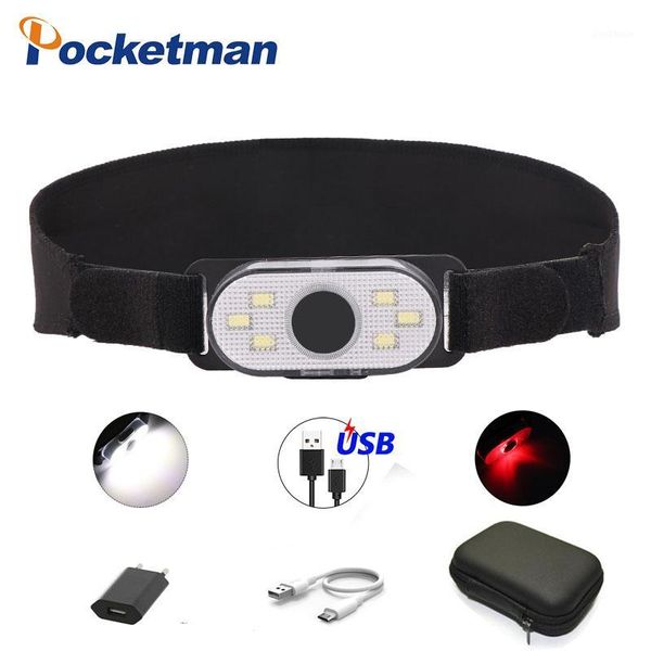 

mini led headlamp cob+red led headlight head lamp torch lanterna head light hat clip light breathable wide headband1