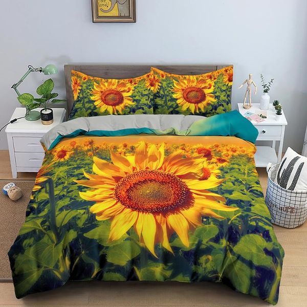 

bedding sets yellow sunflowers set duvet cover gold printed luxury black boys girls