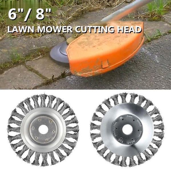 

8 inch steel wire grass trimmer head lawn mower twisted wire wheel weeding trimmer brush cutter garden lawn supplies power tool1