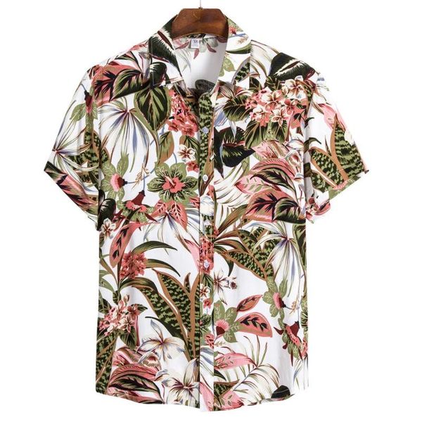 

ropa hombre mens pattern blouse shirt ethnic short sleeve casual printing hawaiian shirt blouse men clothing chemise homme, White;black