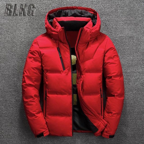 

abrizo de invierno para hombre, parkas de planment pato blanco, chaque parka neve gruesa y clida, abrigo, parkas con, Black