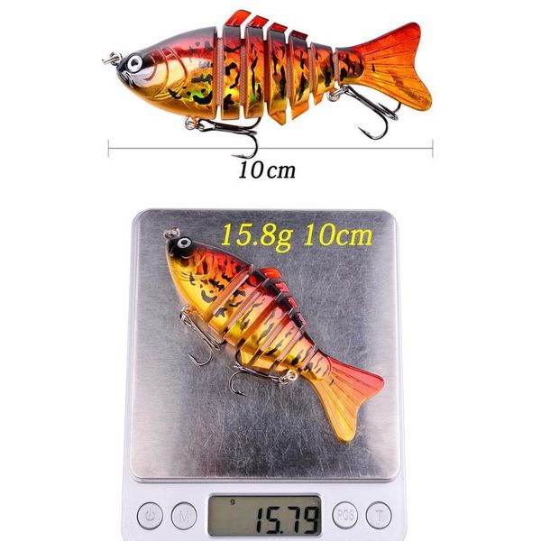

100mm 15.7g multi jointed section fishing lure baits trolling swim minnow wobbler hard bait artificial crankbait fishin jlldvr