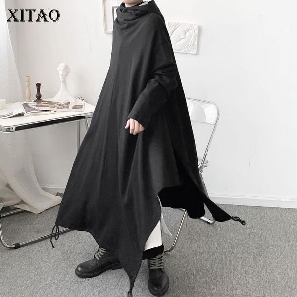 

xitao irregular pockets solid trench women 2021 winter casual fashion new style temperament all match women clothes zy2720, Tan;black