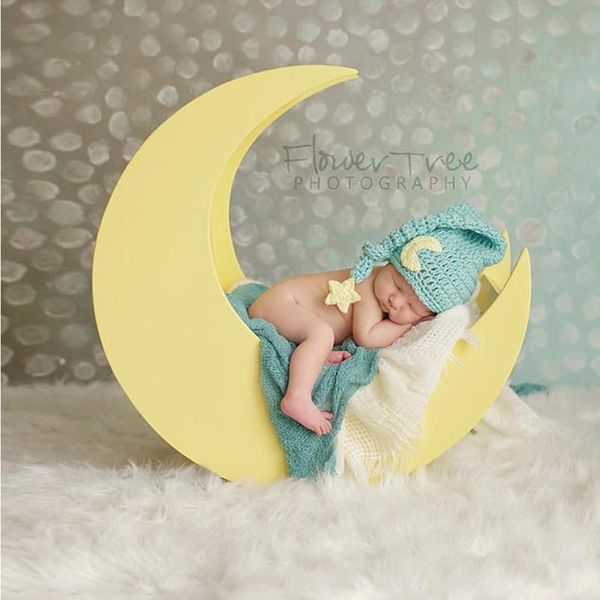 

girls boys crochet knited cotton hat baby p props baby clothing accessories pgraphy prop beanie cap 0 to 4 months, Yellow