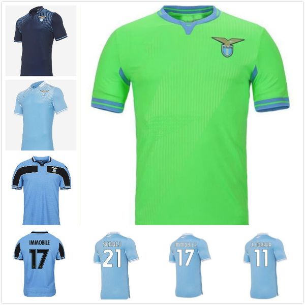 

men kids kit 20 21 lazio soccer jerseys 2020 2021 home away third immobile lulic luis alberto sergej football shirt camisetas de futbol, Black;yellow