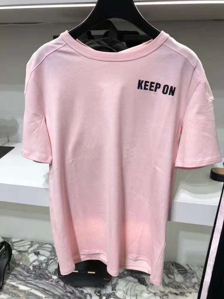 

zhuoya dancer 18 spring / summer new college letter embroidered printed t-shirt t11034e 85015, Black;gray