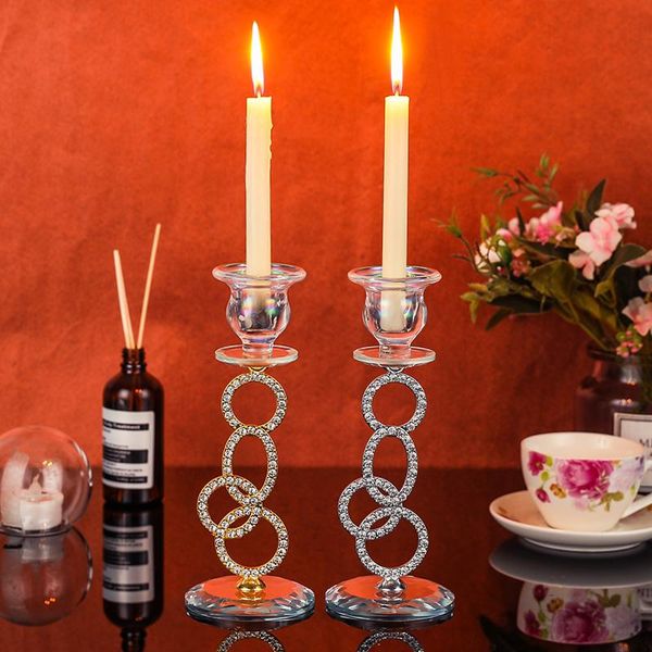 

modern crystal light candle holder for coffee dining table wedding christmas halloween party home decoration