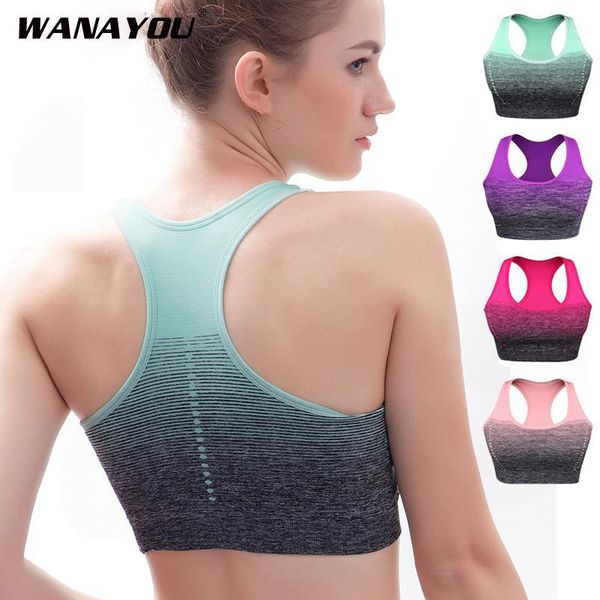 

gym clothing high stretch sport bra women gradient fitness bras quick dry padded h-back seamless yoga running, White;black