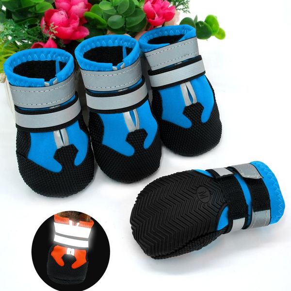 

reflective dog shoes waterproof large big dogs shoe boot non-slip pitbull bull dog warm winter rain snow boots 4pcs pet sqcsup