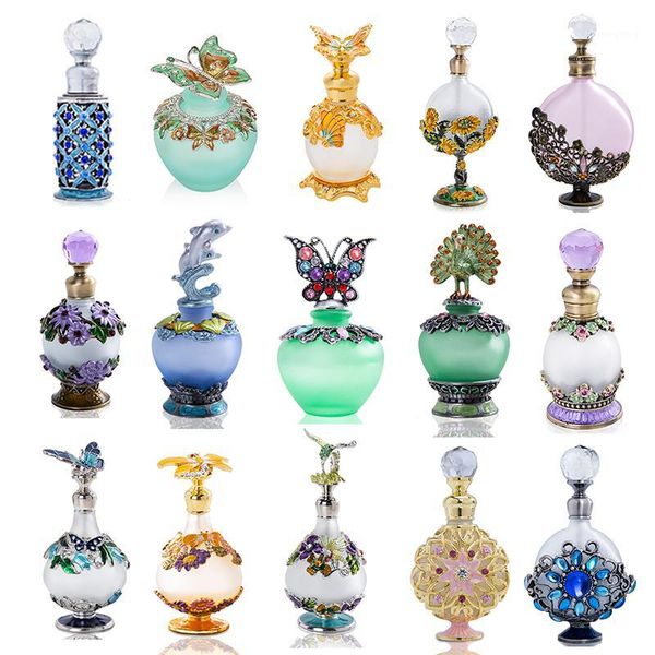 

h&d 15 styles empty refillable perfume bottle retro frosted glass slim scented fragrance essential oil container decor lady gift1