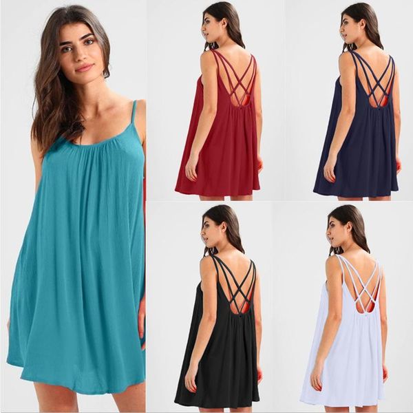 

clothing owlprincess 2020 summer halter chiffon dress solid color women's dresses1, Black;gray