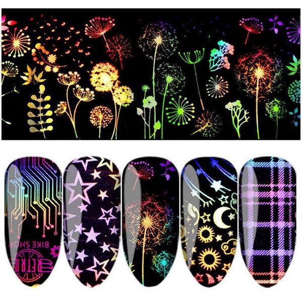 

diy nail art decals starry sky flame nail stickers self-adhesive craft decorations set beauty k7, Black