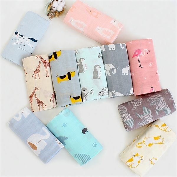 

muslin blanket cotton bamboo super soft swaddle for newborns lovely wraps baby bath towel bed sheet stroller cover y201009
