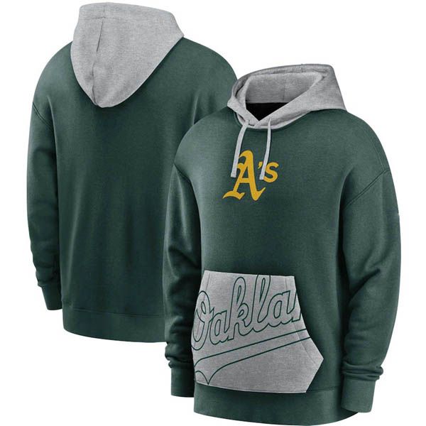 

new oakland athletics men greengray heritage tri-blend pullover hoodie, Black