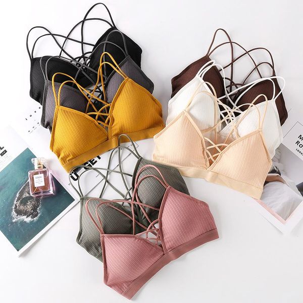 

women comfortable bra fashion underwear bra push up women's beautiful back without steel ring brassiere, Black;white