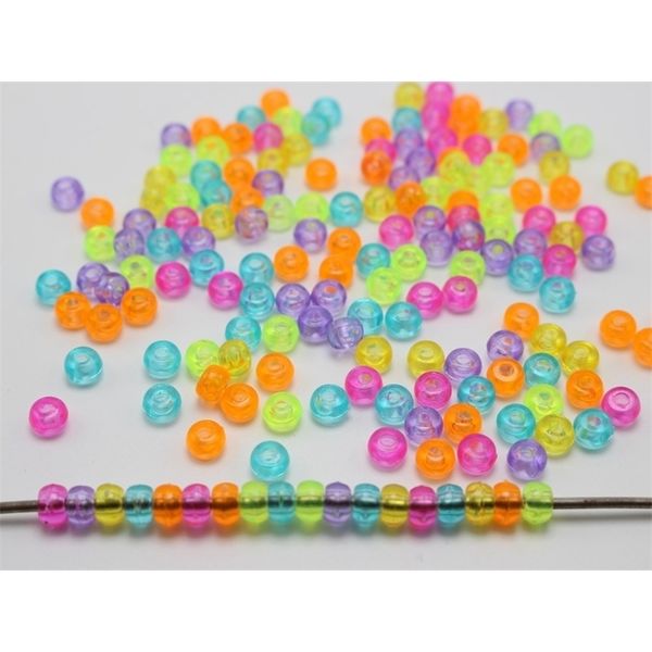 

1000 mixed color acrylic tiny barrel beads 5x3mm for kids kandi craft y200730