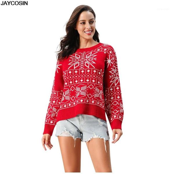

sweaters red christmas sweaters snowflake xmas patterned half-turtleneck knitted pullover women long sleeve winter warm jumper1, White;black