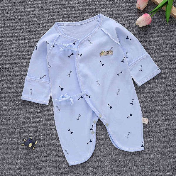 

newborn baby girls boys romper long sleeve cotton rompers baby jumpsuit infant baby clothing for 0-3 months g220223, Blue