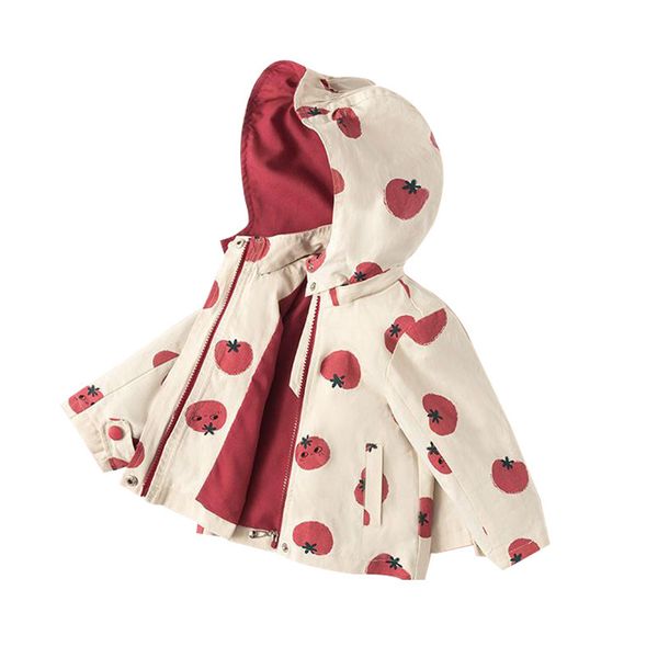 

jackets for girls 2020 new fashion hooded kids jacket for girls children strawberry coat baby girls outwear clothing clothes lj201120, Blue;gray