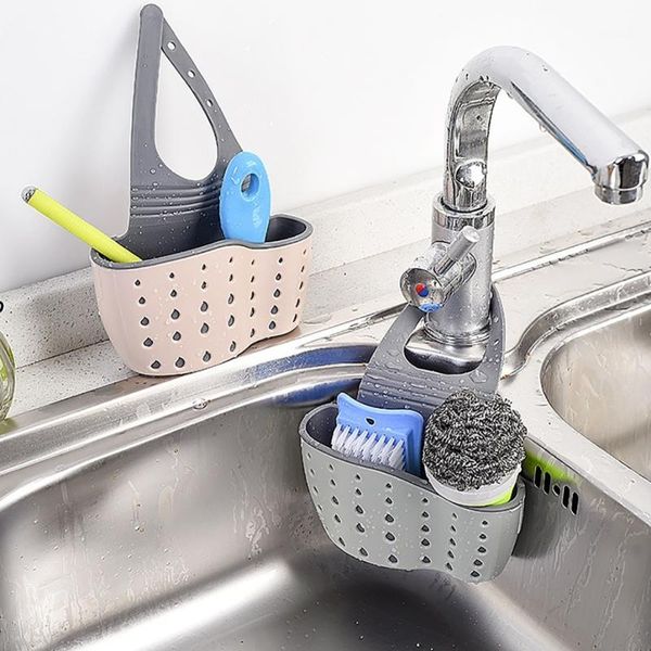 

hanging baskets kitchen sink caddy sponge holder organizer bathroom strainer storage towel draining rack cleaning tools1