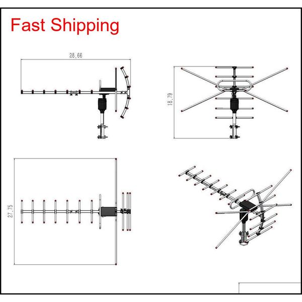 

200miles 1080p outdoor amplified hdtv digital tv antenna long qylzzm bde_luck