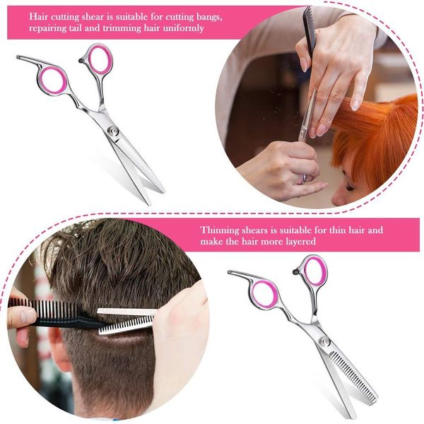 

yblntek 9 pcs hairdressing scissors professional hair scissors kit hair cutting scissors tail comb hair cape cutter comb q wmtxxk, Silver