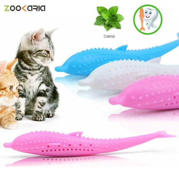 

cat toys soft silicone mint fish toy catnip pet clean teeth toothbrush chew cats toys1