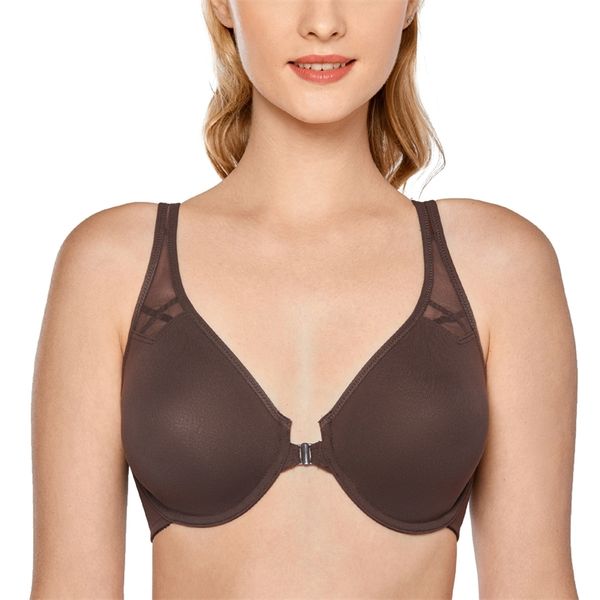 

women's seamless non padded underwire front closure lace bra racerback plus size y200415, Red;black