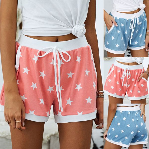

mini middle-waisted above knee pink pentagram with pockets lounge casual shorts women's autumn, White;black