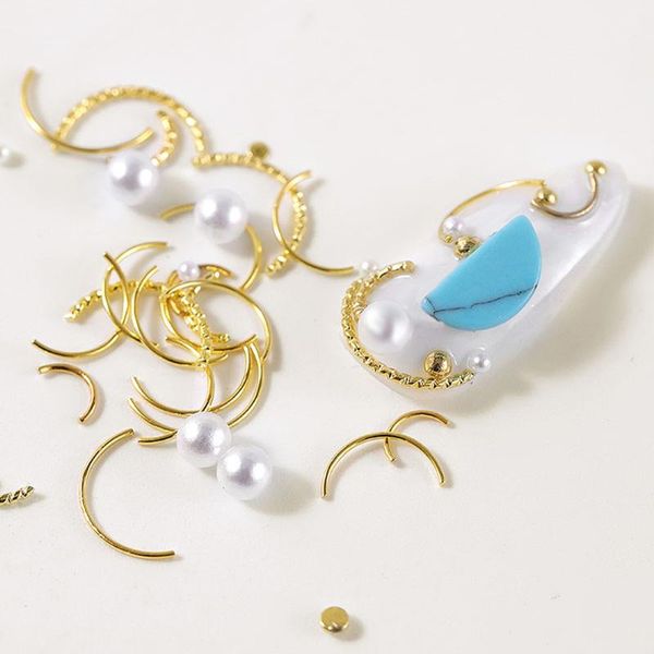 

nail art decorations diy rhinestones gems design tool decoration glitter accessories 3d star moon, Silver;gold