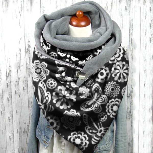 

2020 luxury women scarf fashion women soild dot printing button soft wrap casual winter warm scarves shawls foulard femme, Blue;gray