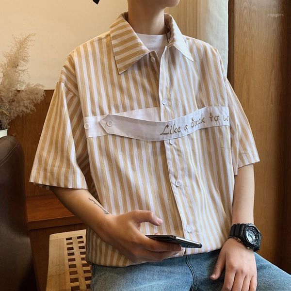 

2019 chinese style spring and summer models of casual men's harajuku versatile comfortable pull loose shirt1, White;black