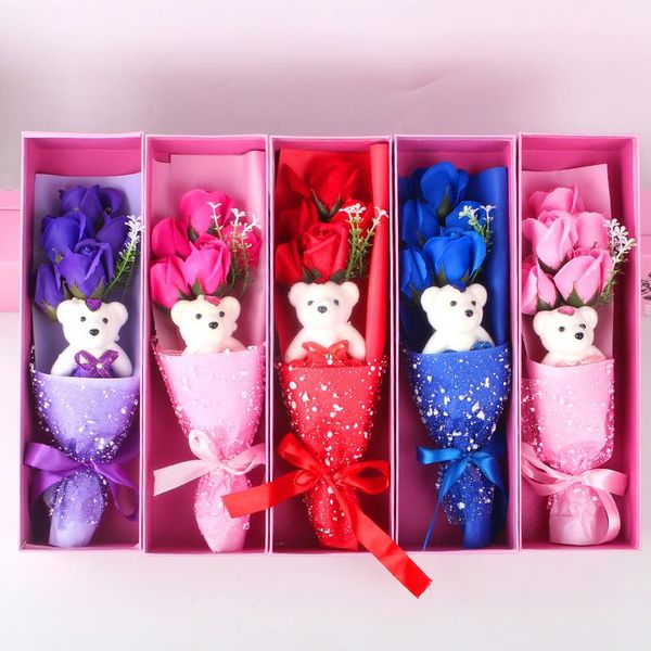 

bear day soap rose day rose box pcs 5 gift couple present set ahd3000 gift wedding anniversary christmas valentine +1 valentine qiogb