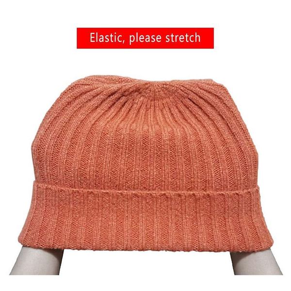 

new knitted hats for women men skullcap beanie hat winter retro brimless baggy melon cap cuff docker fisherman bean jllury, Black;white