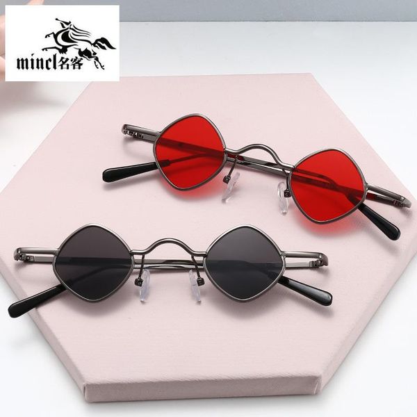 

sunglasses small oval punk women brand design 2021 metal round vintage men sun glasses goggles uv400 fml, White;black