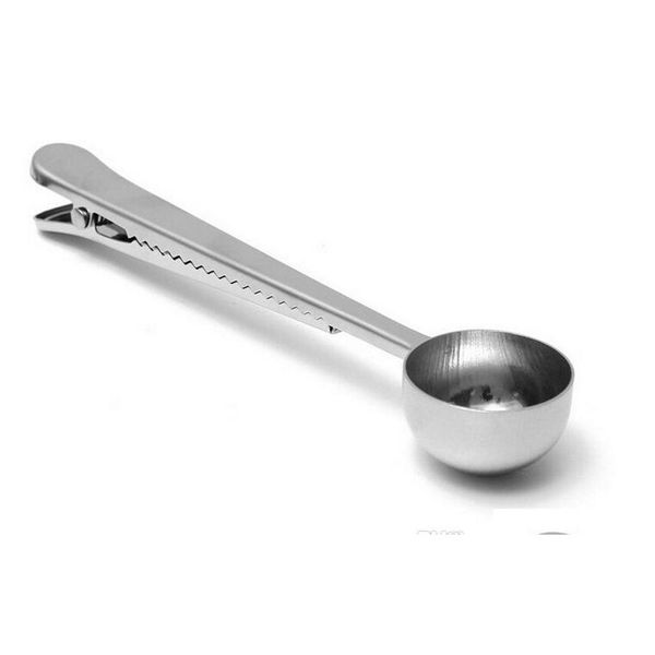 

1pc 304 stainless steel coffee scoop with clip coffee tea measuring scoop cup ground coffee measuring scoop spoon o 0264