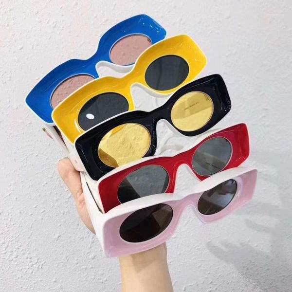 

sunglasses rectangle steampunk women small vintage brand designer sun glasses retro yellow ladies sunglass eyewear female shades1, White;black