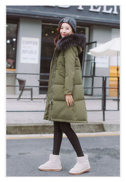 

2021 new skin slap of exquisite women thick winter jacket white duck down coats mujer wxf142 dt71, Black