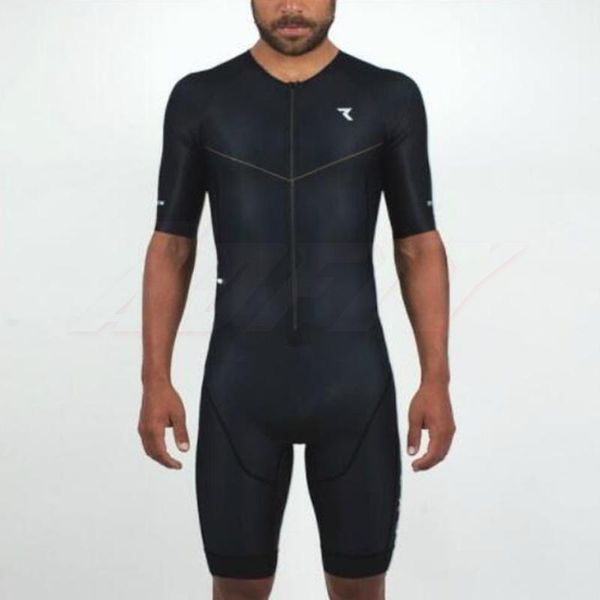 

pro team triathlon endurance swimming suit man's cycling jersey skinsuit jumpsuit maillot cycling ropa ciclismo short sleeve set1, Black;blue