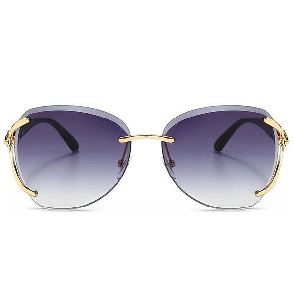 

sunglasses 2021 women choice metal rimless edge-cut elegant, White;black