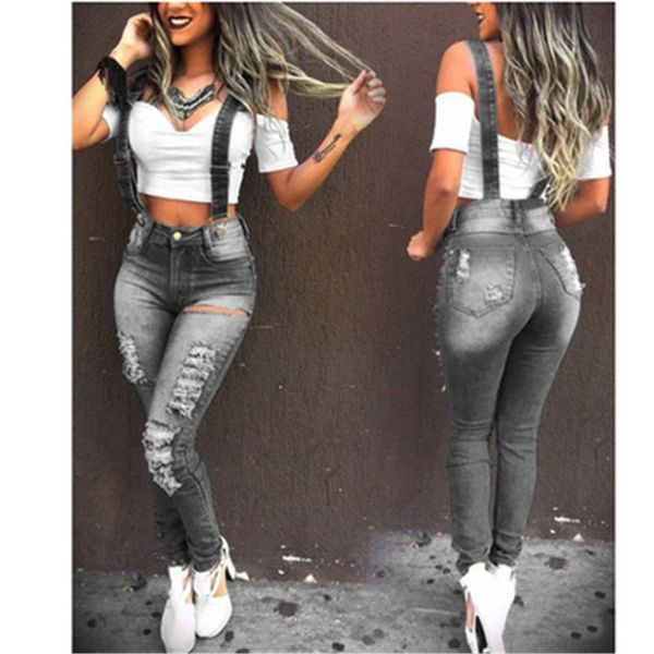 

women hole sling jeans fashion occident trend mid waist slim fit denim pants designer female autumn casual zipper skinny denim pencil pant, Blue