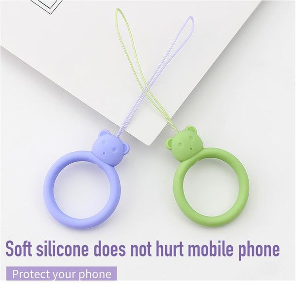 

mobile phone straps usb key short lanyard cute bear walkie talkie hand strap wrist rope audio anti-lost lanyard for ke qylotq