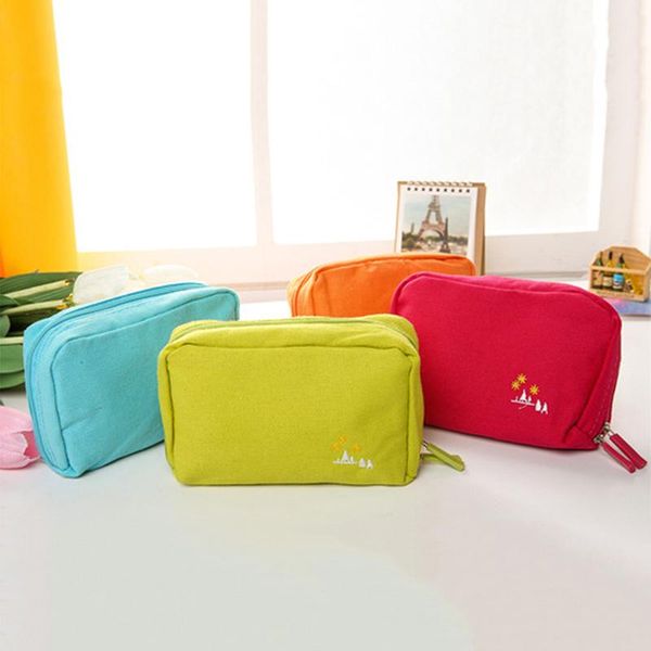 

multi-functional canvas cosmetic bag women make up wash bag passport pack cosmetics beautician travel organizer case