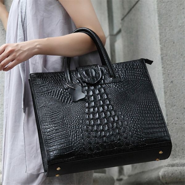 

leather 2019 women shoulder crossbody bag designer crocodile pattern luxury leather female big tote ladies ol handbags