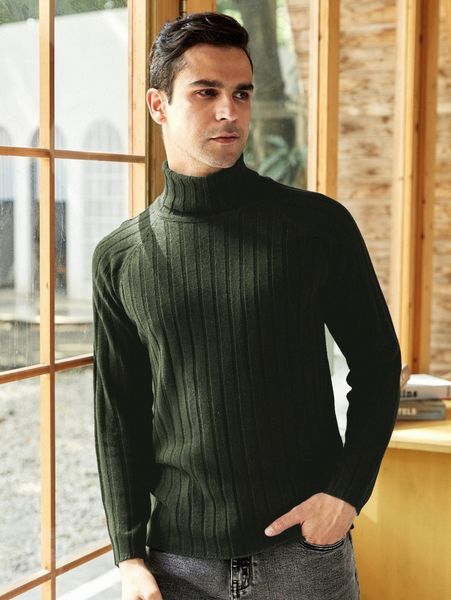 

men turtleneck raglan sleeve sweater 57sr#, White;black
